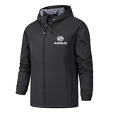Men's Airbus Aviation Jacket – Windproof Pilot Hoodie with Zipper
