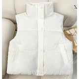 Women’s Thick Cotton Down Vest – Casual Outerwear for Autumn & Winter