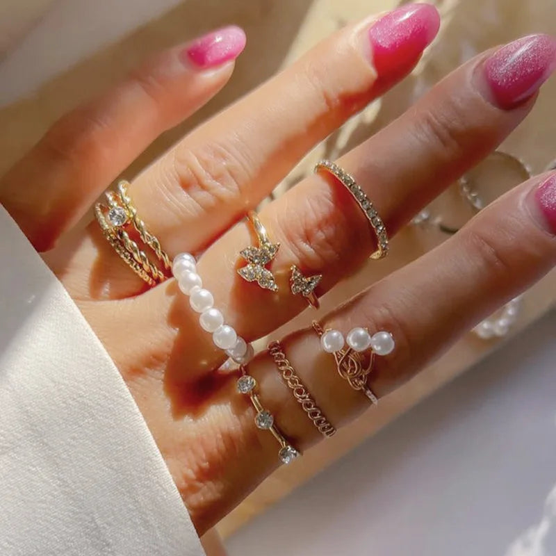 Boho Vintage Animal Ring Set for Women – Adjustable Zinc Alloy Bands