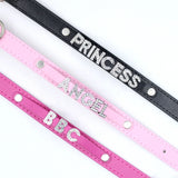 Custom Rhinestone Letter Choker Necklace – Personalized PU Leather Collar for Parties & Cosplay