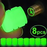 Tapas de válvulas de neumáticos que brillan en la oscuridad: accesorios fluorescentes para ruedas de automóviles, bicicletas y motocicletas 