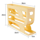 Caja de almacenamiento de huevos con ruedas automáticas - Organizador de huevos para refrigerador de múltiples capas para 30 huevos | Rejilla de conservación de huevos de cocina eficiente