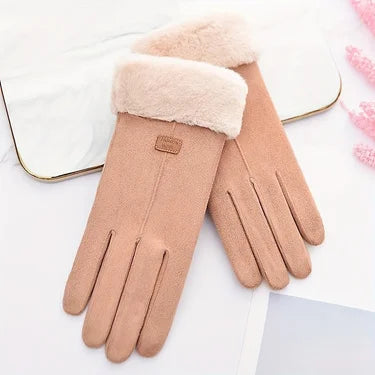 Women's Winter Leather Touchscreen Gloves – Warm Plush Lined Ski Gloves
