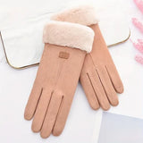 Women's Winter Leather Touchscreen Gloves – Warm Plush Lined Ski Gloves