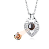 Custom Photo Projection Necklace - Personalized Heart Pendant with Picture Inside