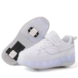 Unisex LED Light-Up Casual Shoes for Kids – Hook & Loop Sneakers with PU Upper and Non-Slip Rubber Sole