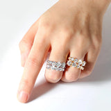 10-Stone Moissanite Eternity Band – D Color VVS1 Wedding Ring in Sterling Silver