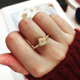 Elegant Hexagon Cubic Zirconia Wedding Band – Trendy & Timeless Ring for Women