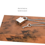 Nana Lock & Key Couple Necklace – 925 Silver Romantic Pendant Set for Women