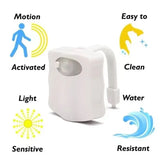 Motion Sensor LED Toilet Night Light with 8/16 Color Options