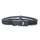 Nueva pulsera de hilo rojo de la suerte para hombre, pulsera de cadena de cordón de nailon de dos capas, accesorios geniales para motociclistas, regalo para novio Erkek Bileklik