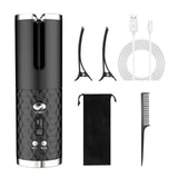 Cordless Automatic Hair Curler with Adjustable Temperature & LCD Display