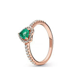 Anillo de plata 925 chapado en oro nuevo 2024 con circonita brillante y doble banda en forma de corazón para mujer, anillo Pandor original, joyería fina