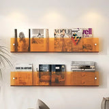 Estante de almacenamiento de acrílico transparente para montaje en pared: organizador elegante para libros, revistas y más