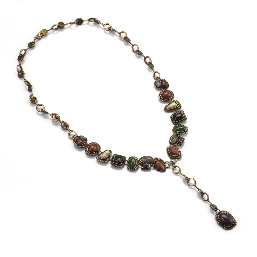 Bohemian Vintage Resin Stone Charm Bracelet