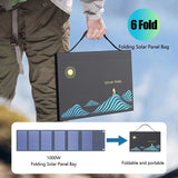 Foldable 1000W Portable Solar Panel Charger with USB & DC Output for Camping and Outdoor Power