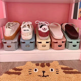 Zapatero minimalista moderno de 7 piezas: organizador de zapatos de plástico de doble capa ajustable para el hogar y la sala de estar