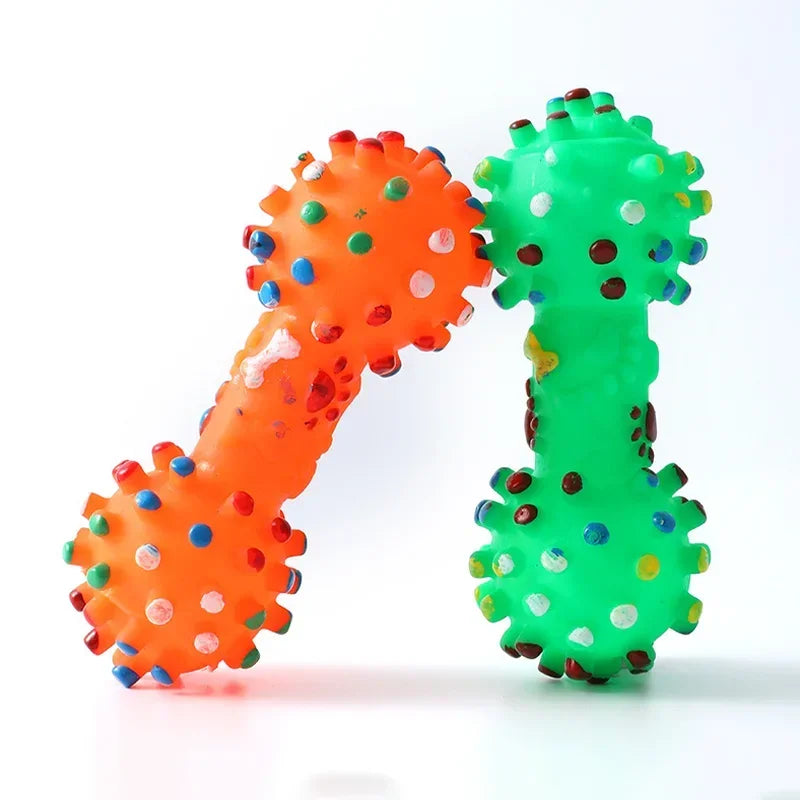 Natural Rubber Chew Toy for Dogs – Dental Cleaning & Bite-Resistant Dumbbell Design