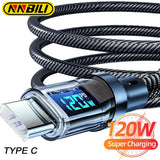 High-Speed 120W USB-C Fast Charging Cable with Digital Display and Overcharge Protection