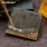 Personalized Men's Slim Wallet – Engraved Name Card Holder with Photo Insert & Money Clip