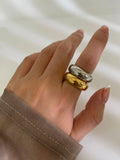 Peri'sBox Minimalist Wide Rings – Smooth Gold & Silver Plated Stainless Steel Stackable Fashion Rings for Men & Women