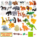 Accesorios de bloques de construcción de partículas grandes a granel: juego de ladrillos de animales y casas para niños de 3 a 6 años, compatible con los bloques de las principales marcas