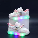 Girls' Light-Up Sneakers – Princess Elsa Casual Shoes with LED Lights for Kids