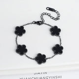 Adjustable Five-Flower Stainless Steel Bracelet for Women