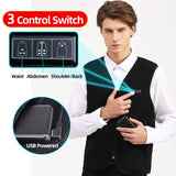 10-Zone USB Heated Vest for Men & Women - Electric Warming Waistcoat