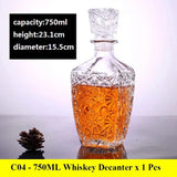 Decantador de whisky novedoso: botella de vidrio sin plomo para licor, whisky escocés y bourbon
