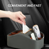Universal Car Armrest Storage Box – PU Leather Center Console Organizer with Tissue Holder