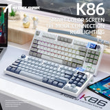 Hot-Swappable Mechanical Keyboard with Bluetooth, 2.4G Connectivity, Integrated Display, and PBT Keycaps