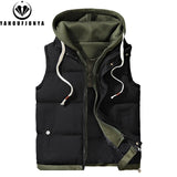 Men’s Hooded Fleece Vest with Zipper – Casual Winter Sleeveless Jacket with Pockets