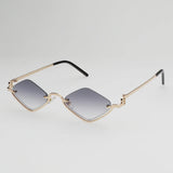 Gafas de sol poligonales pequeñas de moda para mujer: gafas de sol de marca de lujo con forma de ojo de gato