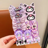 Sanrio Hair Accessories Set - 18pcs Hello Kitty, Kuromi & My Melody Hair Ties for Girls