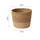 Nordic Style Rattan Woven Plastic Flower Pot with Stand