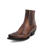 Men’s Pointed Toe Chelsea Boots – Roman Style PU Ankle Boots with Elastic Closure