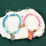 Matching Stitch Couple Bracelets - Magnetic Heart Charm Bracelets for Him & Her