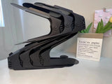 Zapatero minimalista moderno de 7 piezas: organizador de zapatos de plástico de doble capa ajustable para el hogar y la sala de estar