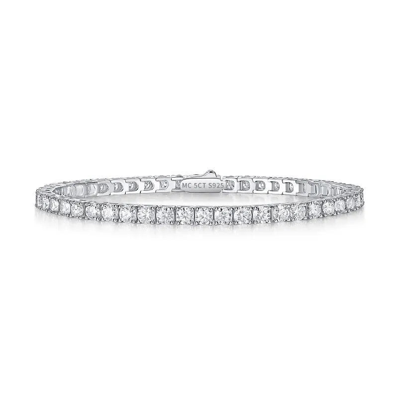 0.3 Carat Moissanite Tennis Bracelet – 925 Sterling Silver Full Row Bracelet