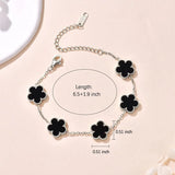 Trendy Stainless Steel Plant Charm Bracelet for Women