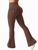High-Waisted Wide Leg Yoga Pants – Naked Feeling Compression with Pockets