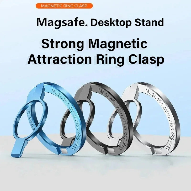 Soporte para teléfono con anillo magnético: soporte de escritorio plegable y extraíble MagSafe para iPhone