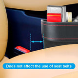 Organizador universal de cuero sintético para asientos de coche con orificio de carga: almacenamiento compacto para teléfonos, llaves y botellas