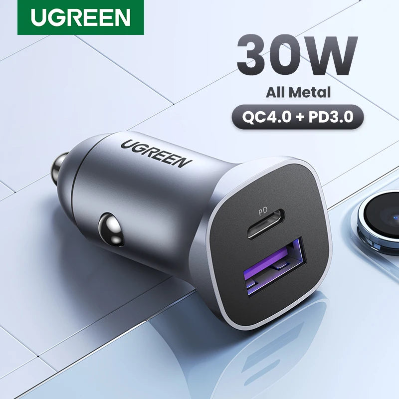 20W Fast Car Charger – Dual USB & Type-C Power Adapter for iPhone, Samsung & More