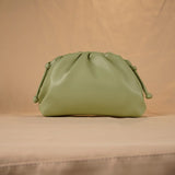 Women's PU Leather Dumpling Shoulder Bag – Elegant Ruched Crossbody & Clutch Handbag