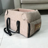 Portable Dog Car Seat Bed – Central Console Travel Carrier for Small Dogs & Cats