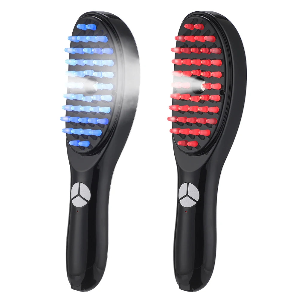 3-in-1 Electric Scalp Massager Comb with Red/Blue Light & Nano Mist Therapy