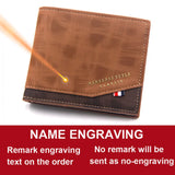 Personalized Men's Slim Wallet – Engraved Name Card Holder with Photo Insert & Money Clip