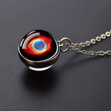 Trendy Glass Ball Pendant Necklace – Unisex Zinc Alloy Chain Link Design